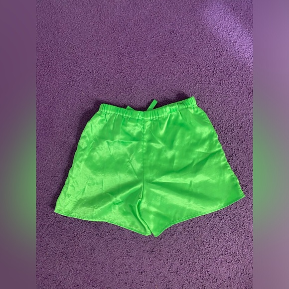 Green silk pj shorts size L (10-12) - Picture 4 of 5